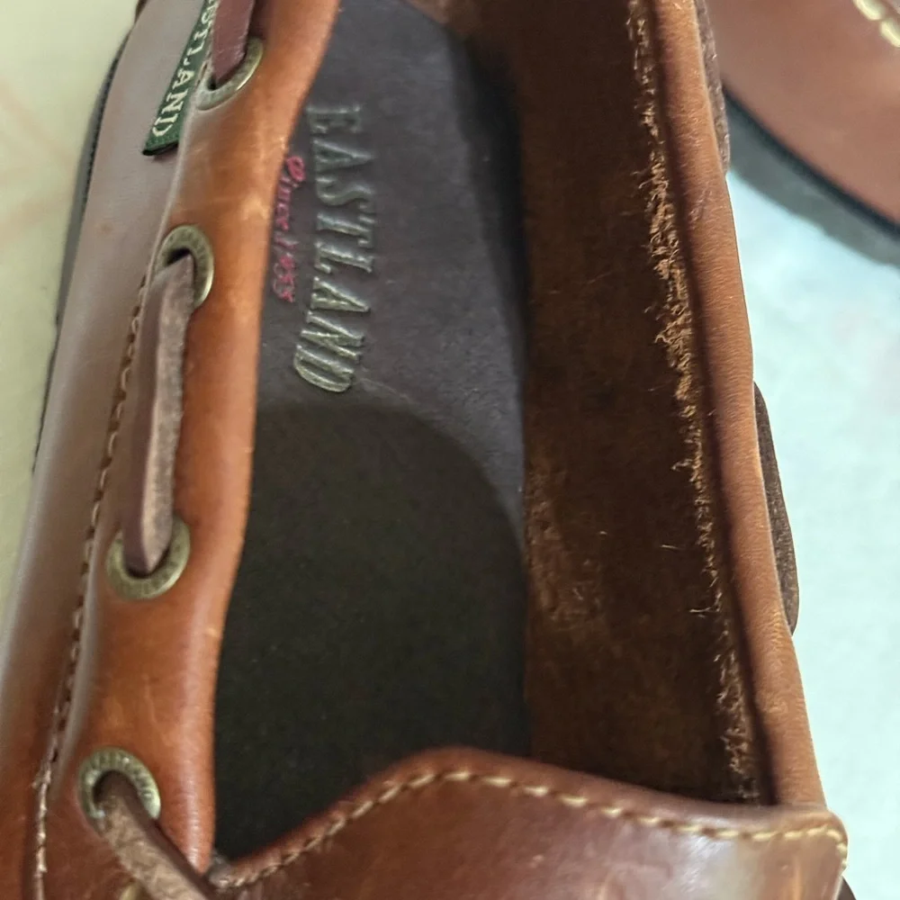 Eastland Brown Leather Boat Loafers